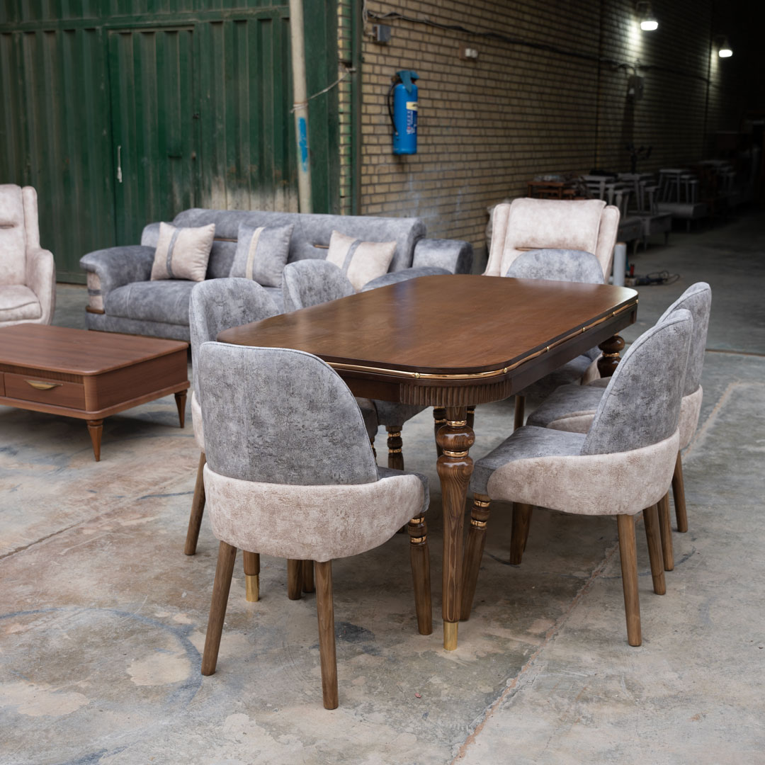 سرویس چوب جهیزیه | مبل راحتی، جلو مبلی و میز ناهارخوری